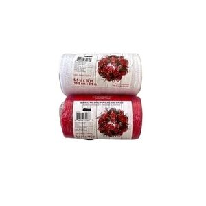 Celebrate It Red White Glitter Mesh Decorative Craft Wreath Ribbon 2 Pack 5" New